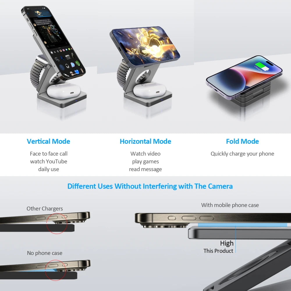 NEW 3 in 1 Foldable Wireless Charging Station